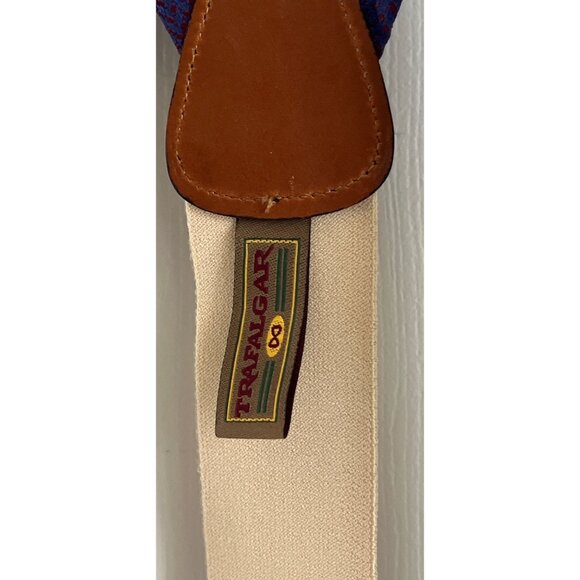Vintage Trafalgar Silk Button End Braces Suspenders Purple & Red Abstract Patter - Picture 3 of 6